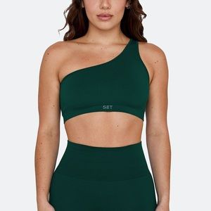 Set Active Sculptflex One Shoulder Bra - Mojito Green - Size Medium - Worn 1x!